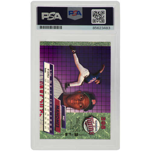Pat (Patrick) Mahomes Sr. Signed Twins 1992 Fleer Ultra Rookie Baseball Card #398 - (PSA Encapsulated) - Image 2