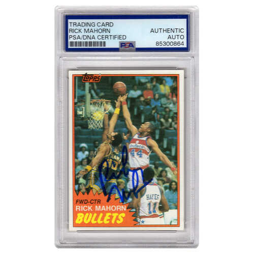 Rick Mahorn Signed Washington Bullets 1981-82 Topps Rookie Basketball Card #98E - (PSA Encapsulated)