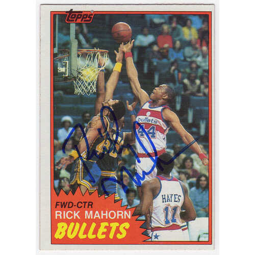 Rick Mahorn Signed Washington Bullets 1981-82 Topps Rookie Basketball Card #98E