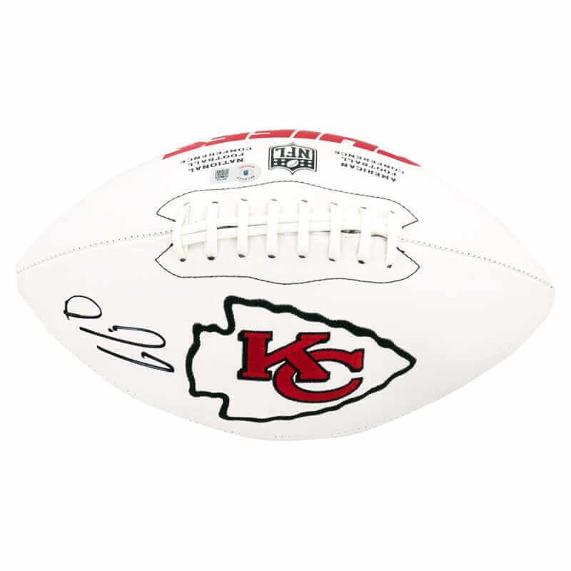 Patrick Mahomes Signed Kansas City Chiefs Wilson White Logo Football