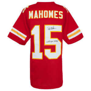 Pat (Patrick) Mahomes Sr. Signed Red Custom Football Jersey w/Who’s Your Daddy?