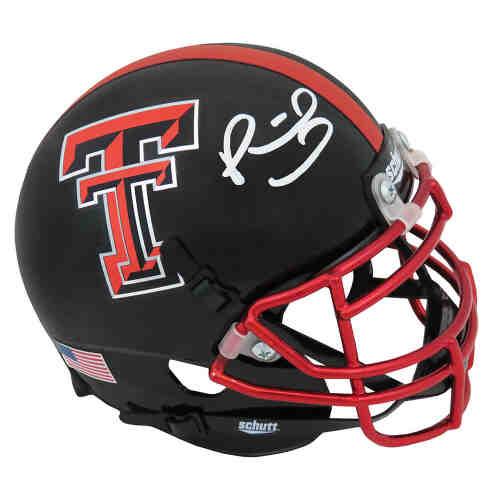 Patrick Mahomes Signed Texas Tech Black Schutt Mini Helmet (JSA)