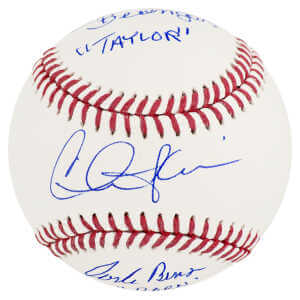 Charlie Sheen, Corbin Bernsen & Tom Berenger Signed Rawlings MLB Baseball w/Taylor, Dorn