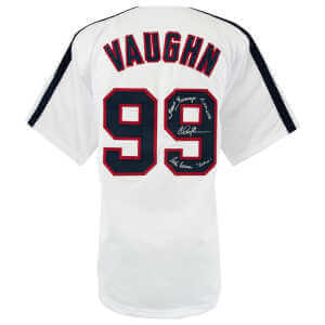 Charlie Sheen, Corbin Bernsen & Tom Berenger Signed White Custom Vaughn #99 Baseball Jersey