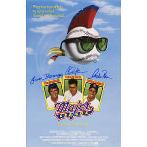 Charlie Sheen, Corbin Bernsen & Tom Berenger Signed Major League 11x17 Movie Poster