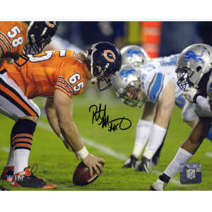 Patrick Mannelly Signed Chicago Bears Long Snap vs Lions 8x10 Photo