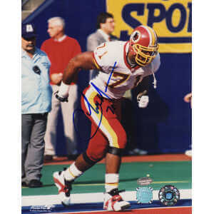 Charles Mann Signed Washington Football Team White Jersey 8x10 Photo