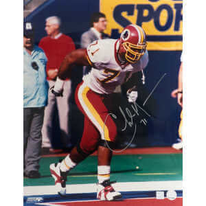 Charles Mann Signed Washington Football Team White Jersey 16x20 Photo