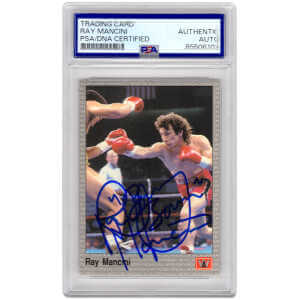 Ray Mancini Signed 1991 All World Boxing Trading Card #26 w/Boom Boom - (PSA Encapsulated)