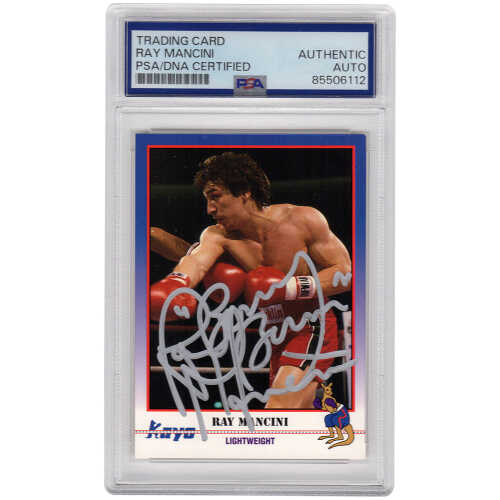 Ray Mancini Signed 1991 Kayo Boxing Trading Card #86 w/Boom Boom - (PSA Encapsulated)