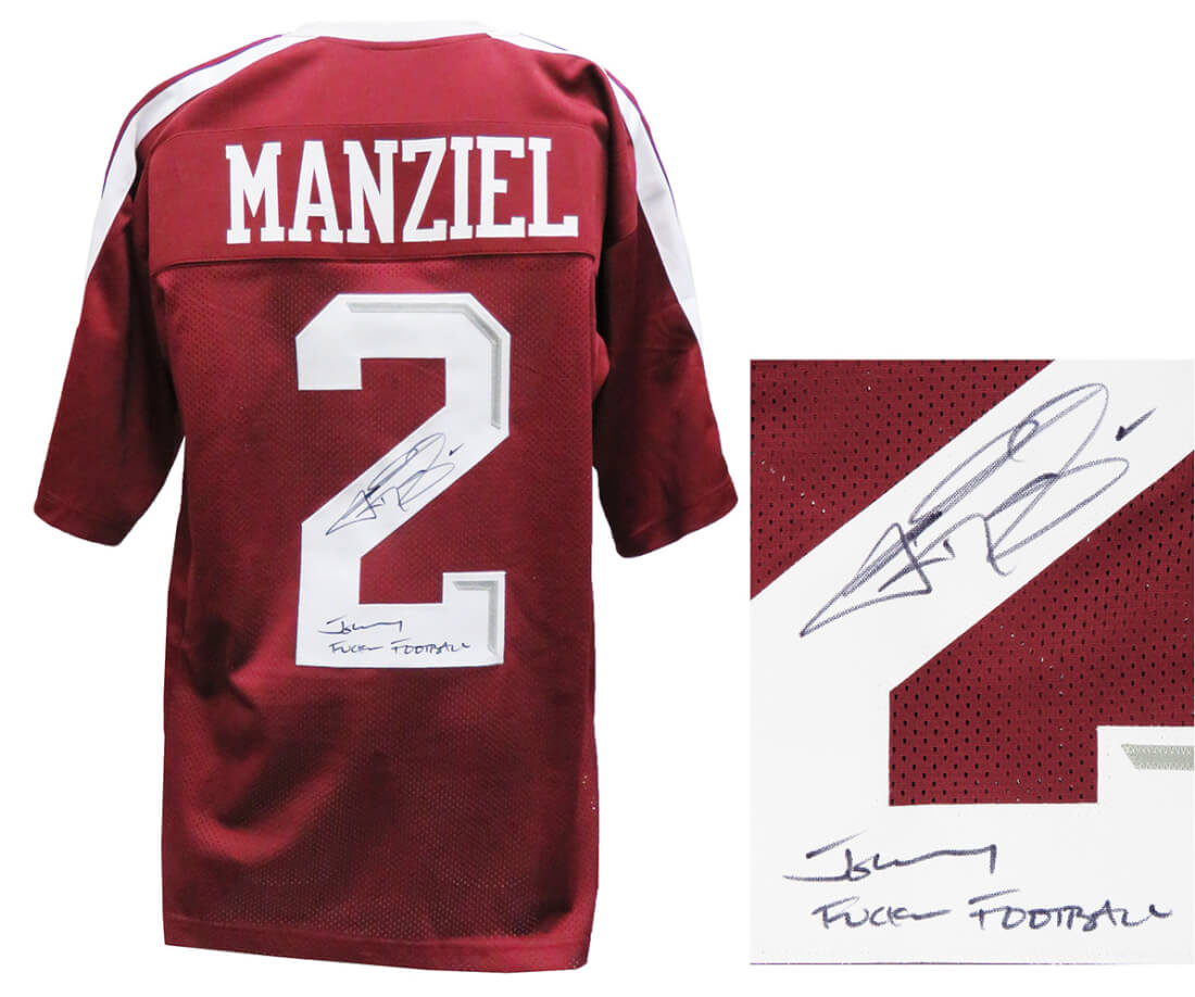 Johnny Manziel Signed Maroon Custom College Football Jersey