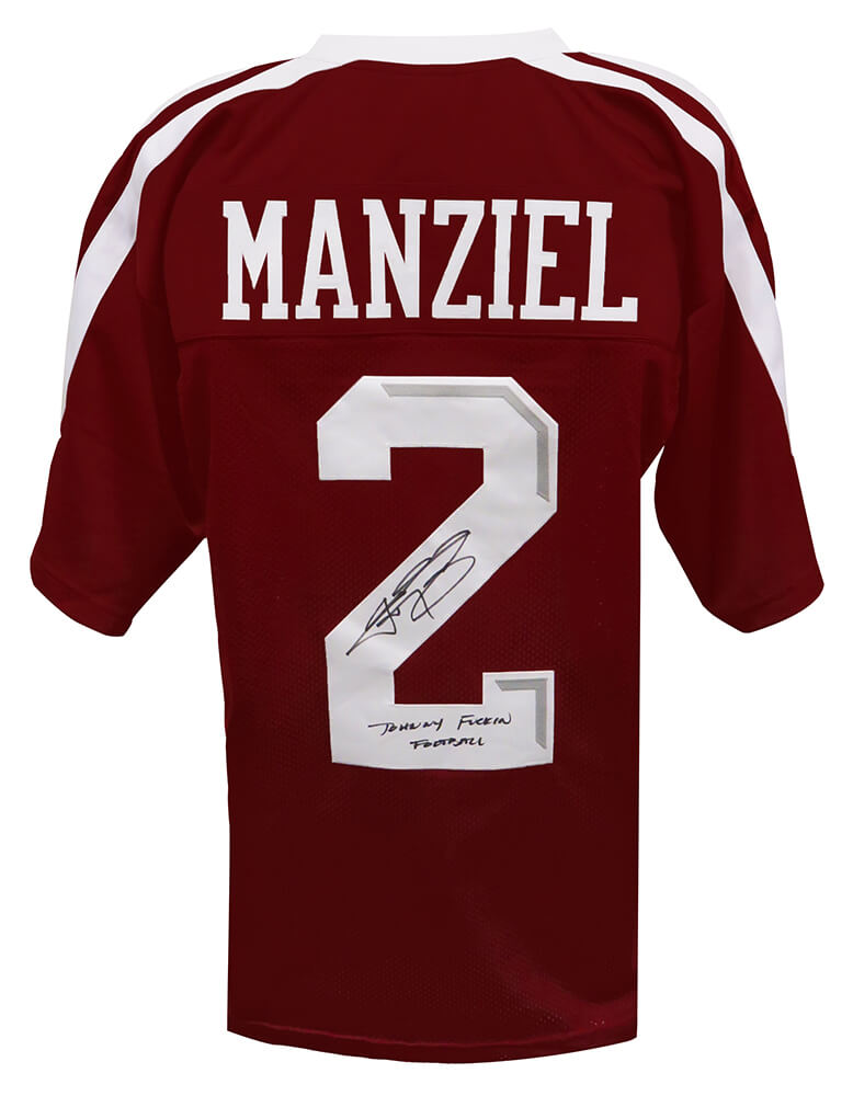 Johnny Manziel Signed Maroon Custom Football Jersey W/Johnny F*^ckin Football
