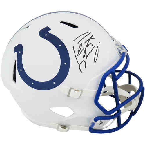 Peyton Manning Signed Indianapolis Colts Blue Facemask Riddell Full Size Speed Replica Helmet (Fanatics)