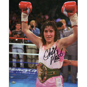 Christy Martin Signed Boxing Arms Raised 8x10 Photo