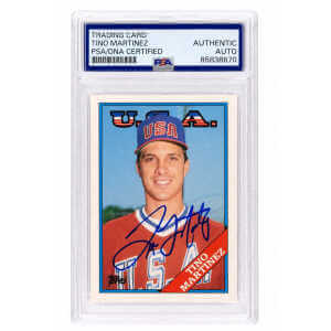 Tino Martinez Signed Team USA 1989 Topps Traded Rookie Baseball Card #66T - (PSA Encapsulated)