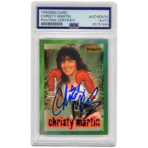 Christy Martin Signed 1996 Ringside Boxing Trading Card #55 &ndash; (PSA Encapsulated)
