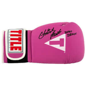 Christy Martin Signed Title Pink & White Boxing Glove w/2020 IB HOF