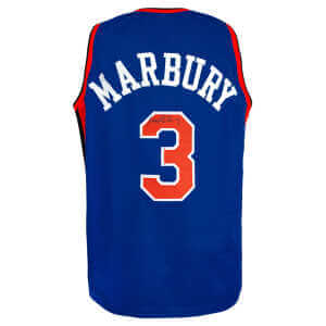 Stephon Marbury Signed Blue Custom Basketball Jersey