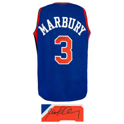 Stephon Marbury Signed Blue Custom Basketball Jersey - Image 2