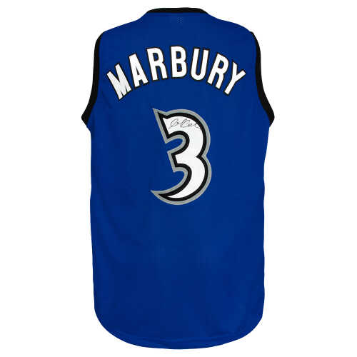 Stephon Marbury Signed Blue Throwback Custom Basketball Jersey