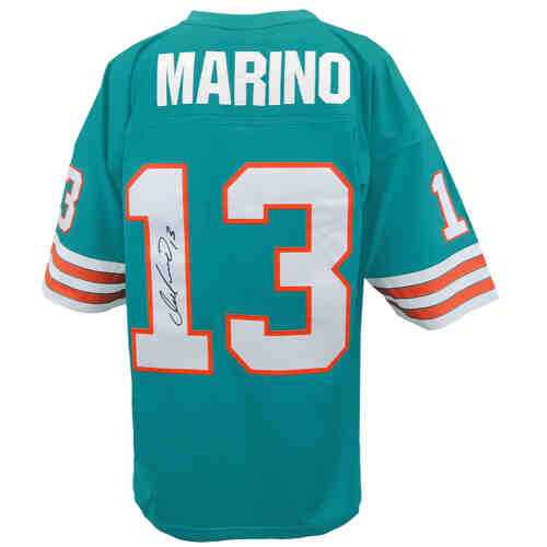 Dan Marino Signed Miami Dolphins Throwback Teal Mitchell & Ness NFL Legacy Football Jersey