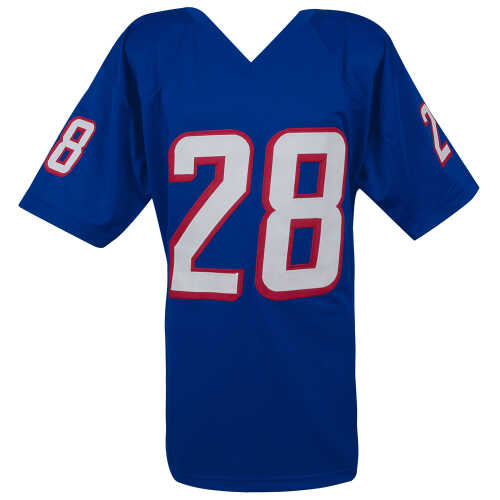 Curtis Martin Signed Blue Throwback Custom Football Jersey - Image 2