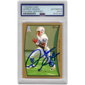 Derrick Mason Signed Houston Oilers 1998 Topps Football Trading Card #102 &ndash; (PSA Encapsulated)