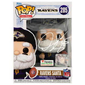 Derrick Mason Signed Baltimore Ravens SANTA Funko Pop Doll #285