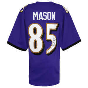 Derrick Mason Signed Purple Custom Football Jersey - (JSA)