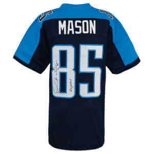 Derrick Mason Signed Blue Custom Football Jersey w/2x Pro Bowl