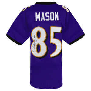 Derrick Mason Signed Purple Custom Football Jersey
