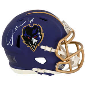 Derrick Mason Signed Baltimore Ravens 2024 Alternate Purple Riddell Speed Mini Helmet