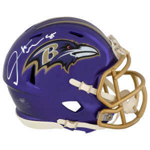 Derrick Mason Signed Baltimore Ravens FLASH Riddell Speed Mini Helmet
