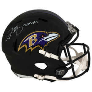Derrick Mason Signed Baltimore Ravens Riddell Full Size Speed Replica Helmet w/10,061 Yards