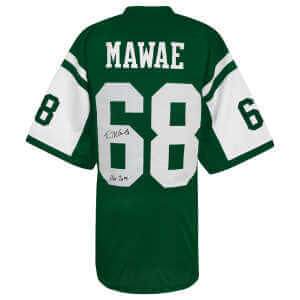 Kevin Mawae Signed Green T/B Custom Football Jersey w/HOF 2019