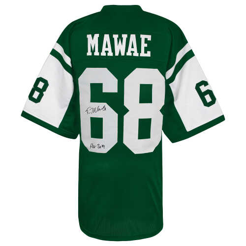 Kevin Mawae Signed Green T/B Custom Football Jersey w/HOF 2019