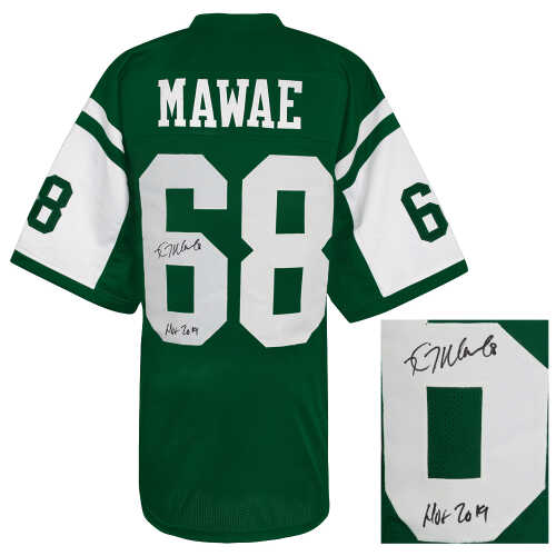 Kevin Mawae Signed Green T/B Custom Football Jersey w/HOF 2019 - Image 2