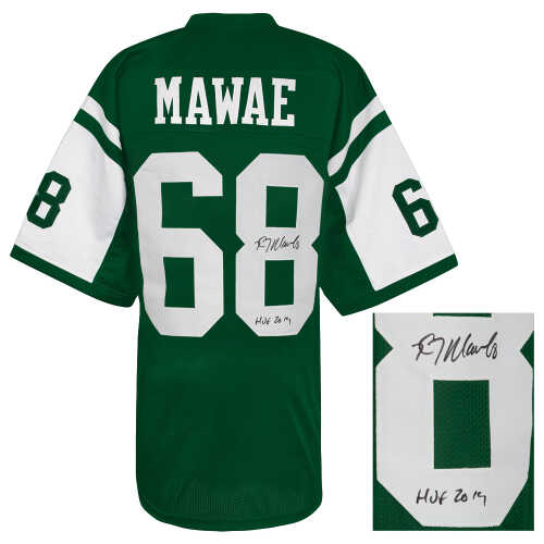 Kevin Mawae Signed Green Throwback Custom Jersey w/HOF 2019 - Image 2