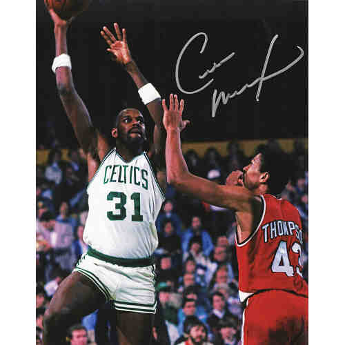 Cedric Maxwell Signed Boston Celtics White Jersey Shooting 8x10 Photo