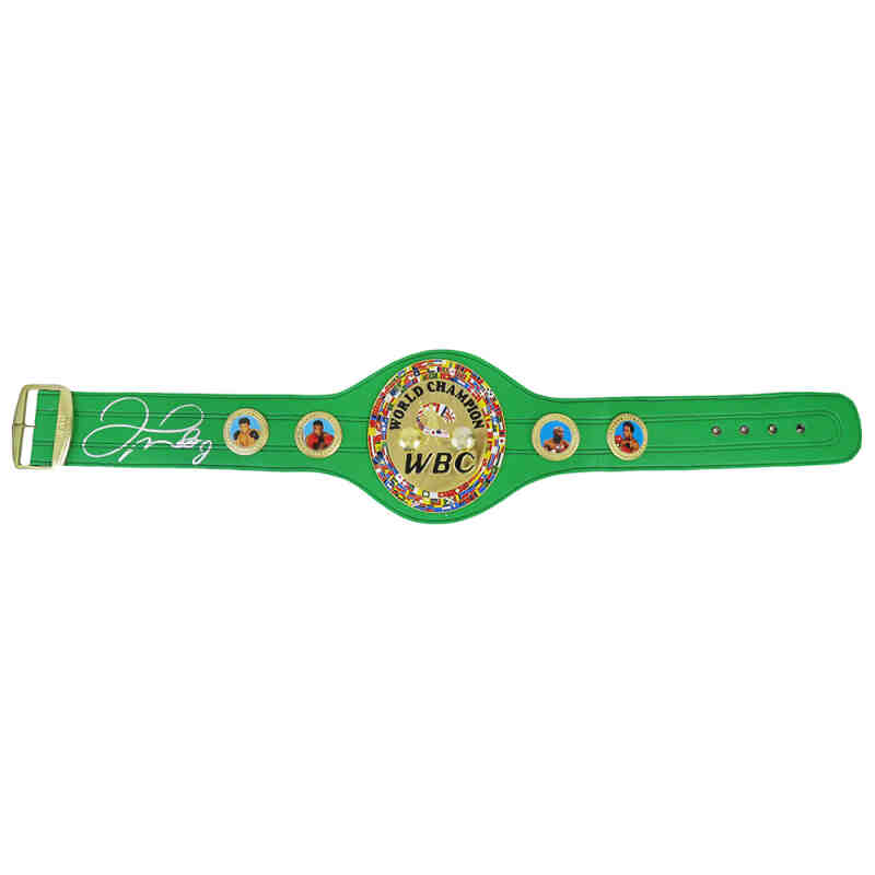 Floyd Mayweather Jr Signed Green World Champion Full Size Boxing Belt