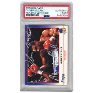 Oliver McCall Signed 1991 Kayo Boxing Trading Card #182 w/Atomic Bull – (PSA Encapsulated)