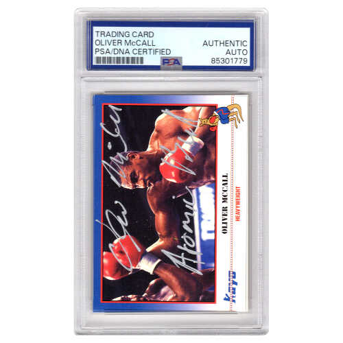 Oliver McCall Signed 1991 Kayo Boxing Card #182 w/Atomic Bull - (PSA Encapsulated)