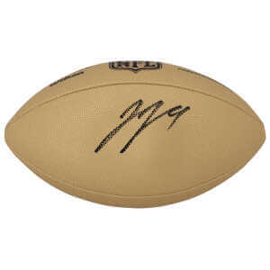 J.J. (JJ) McCarthy Signed Wilson Duke Gold Metallic NFL Full Size Replica Football - (Beckett)