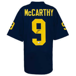 J.J. (JJ) McCarthy Signed Navy Custom College Football Jersey - (Beckett)