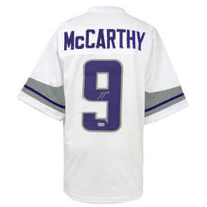 J.J. (JJ) McCarthy Signed White Alternate Custom Football Jersey - (Beckett)