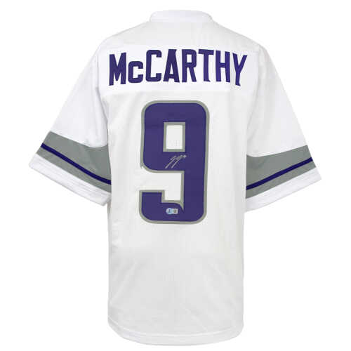 J.J. (JJ) McCarthy Signed White Alternate Custom Football Jersey - (Beckett)