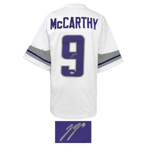 J.J. (JJ) McCarthy Signed White Alternate Custom Football Jersey - (Beckett) - Image 2