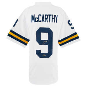 J.J. (JJ) McCarthy Signed White Custom College Football Jersey - (Beckett)