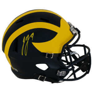 J.J. McCarthy Signed Michigan Wolverines Riddell Full Size Speed Replica Helmet - (Beckett)