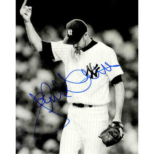 Jack McDowell Signed Yankees Giving Fans Middle Finger B&W 8x10 Photo